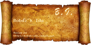 Bobák Ida névjegykártya