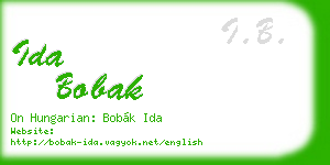 ida bobak business card