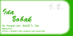 ida bobak business card